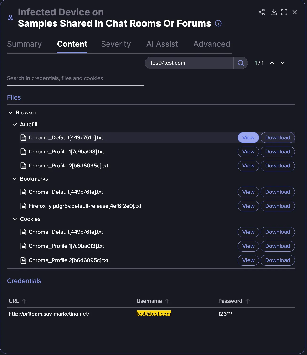 The file viewer can be found in the sidebar