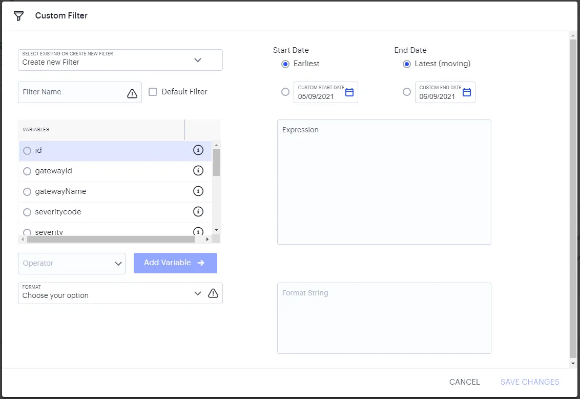 Setting a custom syslog filter Setting a custom syslog filter