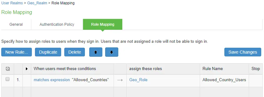 geo Location Country Role Mapping Rule geo Location Country Role Mapping Rule