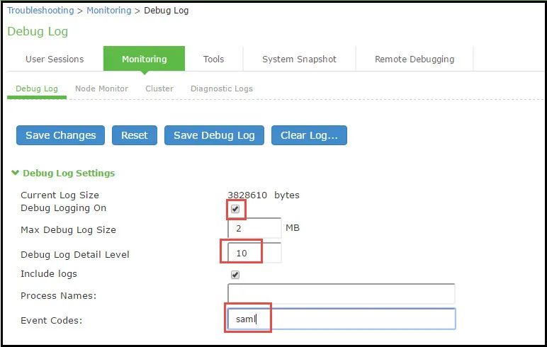 Debug Log Page Debug Log Page