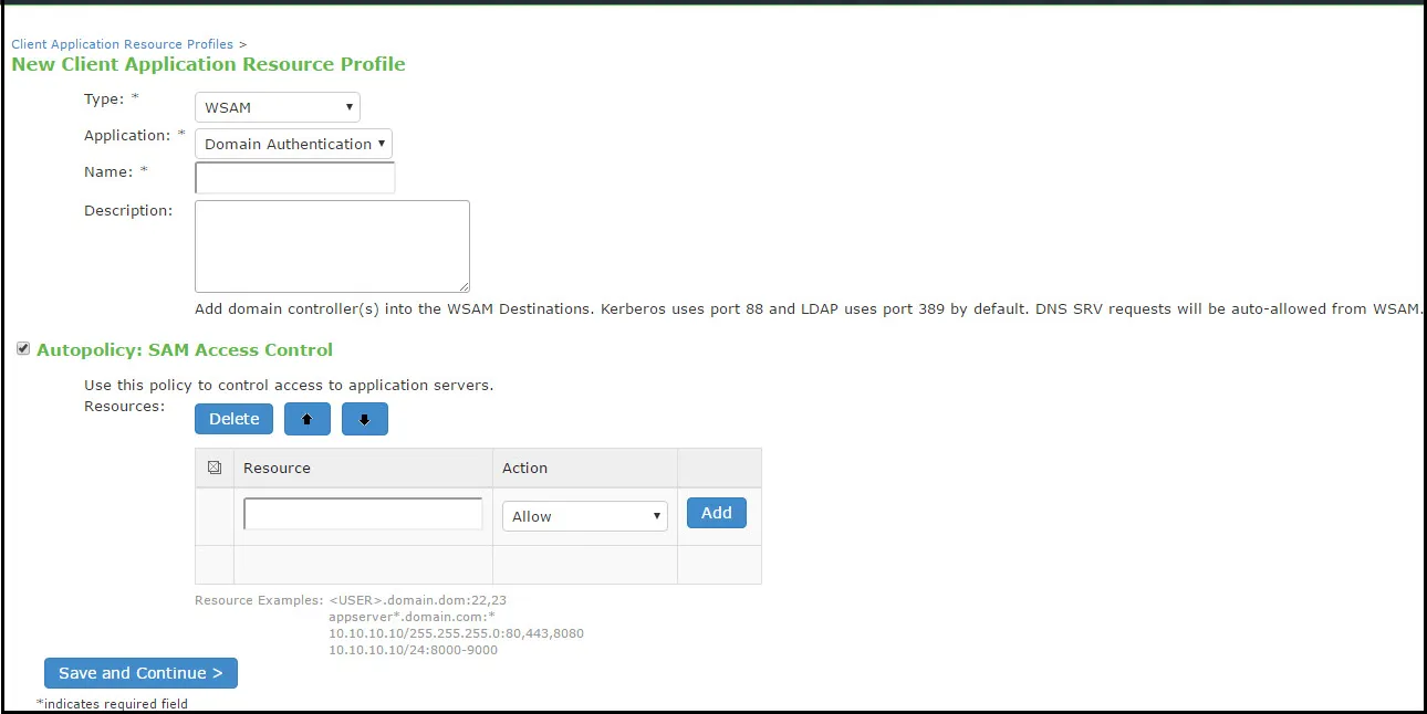 Creating PSAM Client Application Resource Profiles