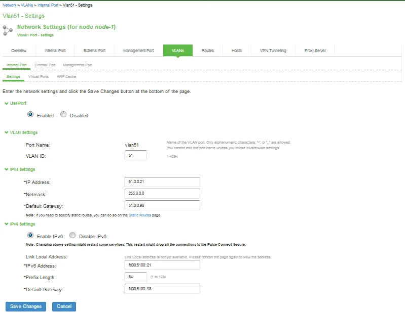 VLAN Port Configuration Page VLAN Port Configuration Page