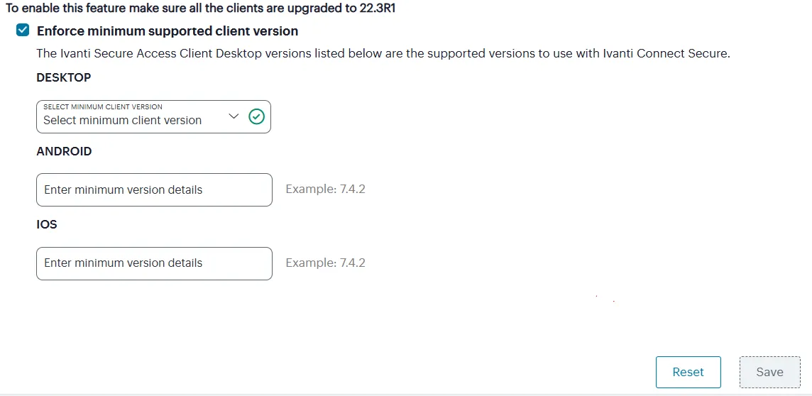 Enforce Minimum Client Version