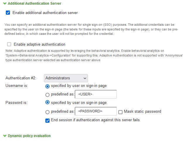Additional Authentication Server Additional Authentication Server