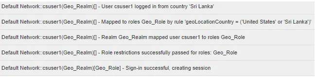 Policy Trace log output Policy Trace log output