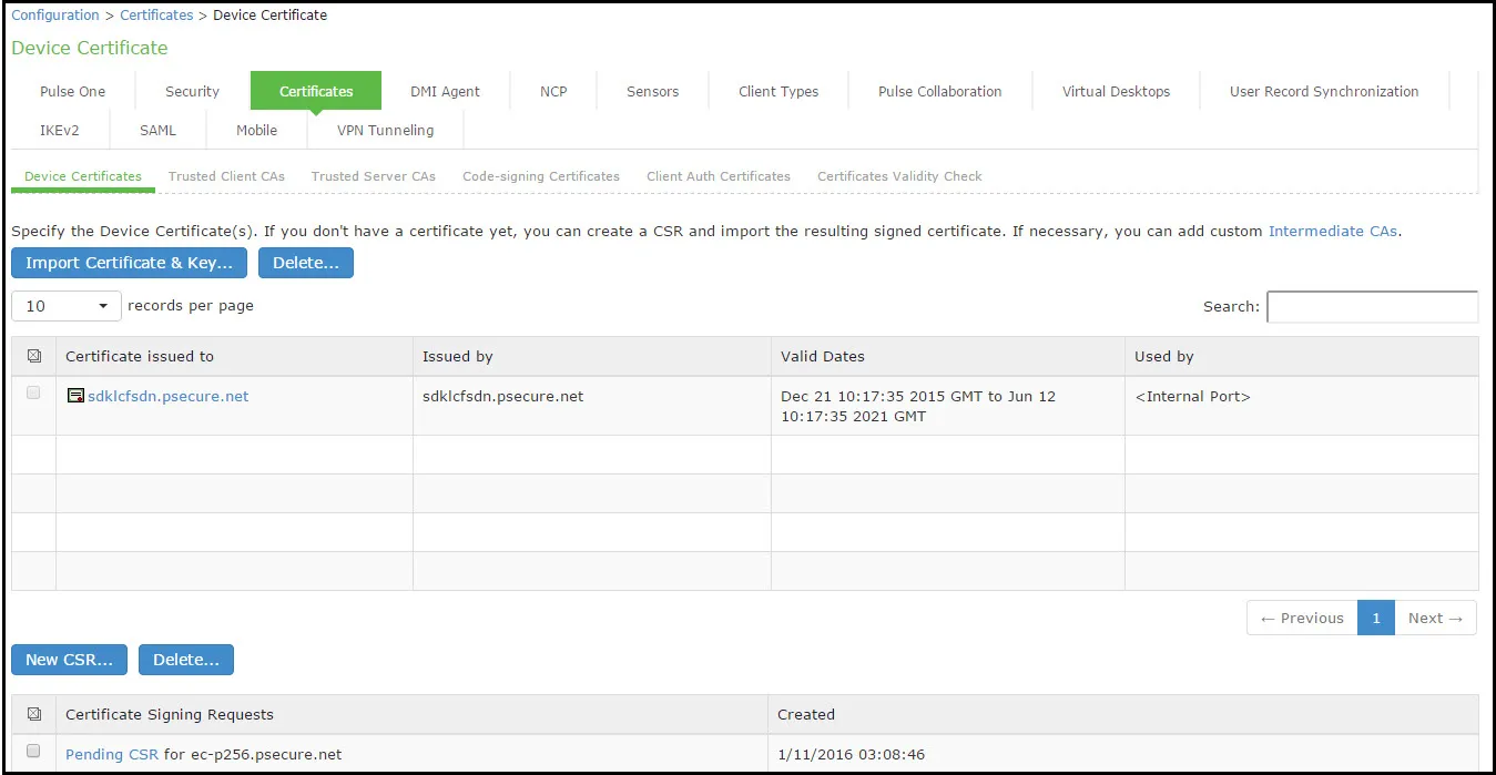 Pending CSR