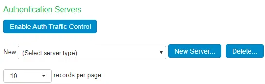Auth Servers page