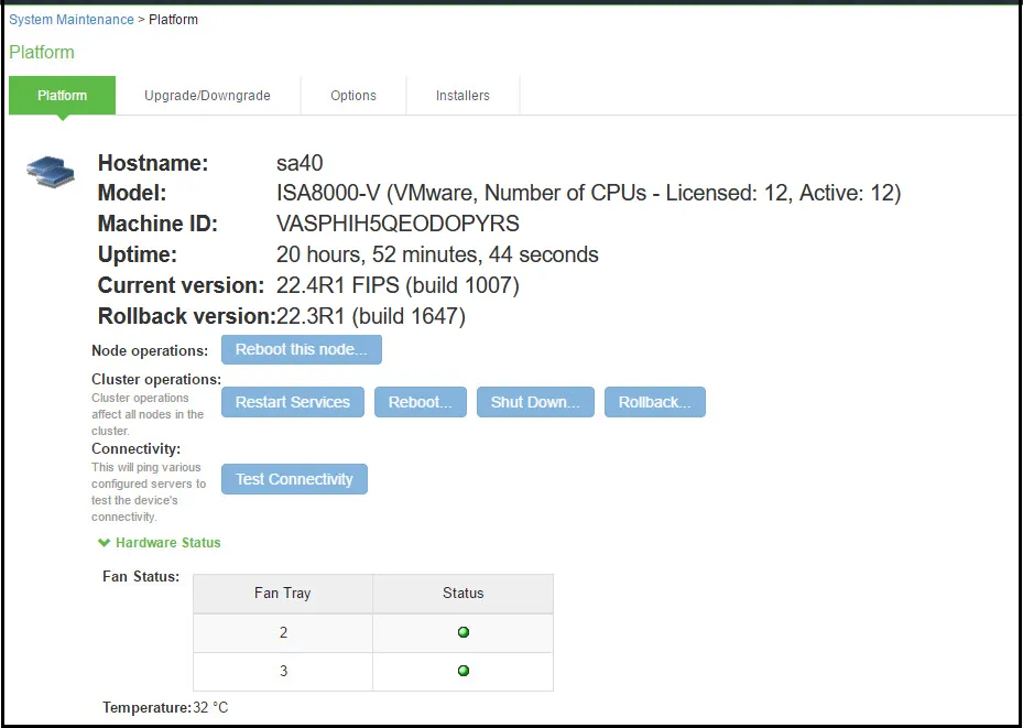 System Maintenance Page System Maintenance Page