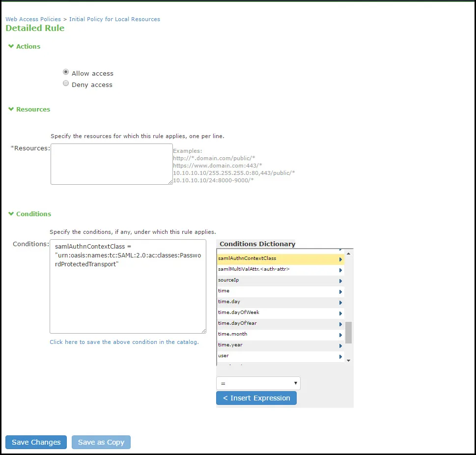 Detailed Rule Configuration Page Detailed Rule Configuration Page