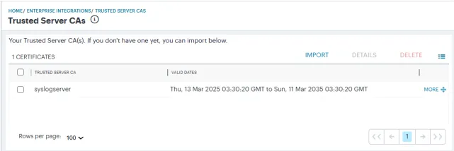 Viewing Trusted Server CA certificates
