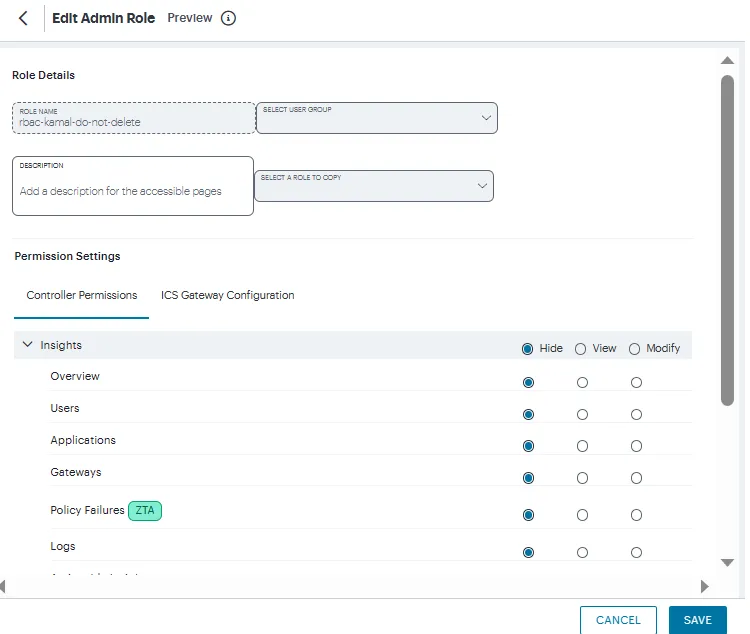 Edit Admin Roles