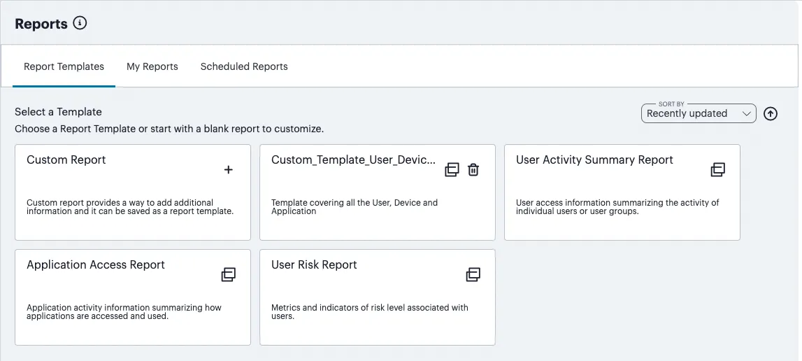 Viewing report templates