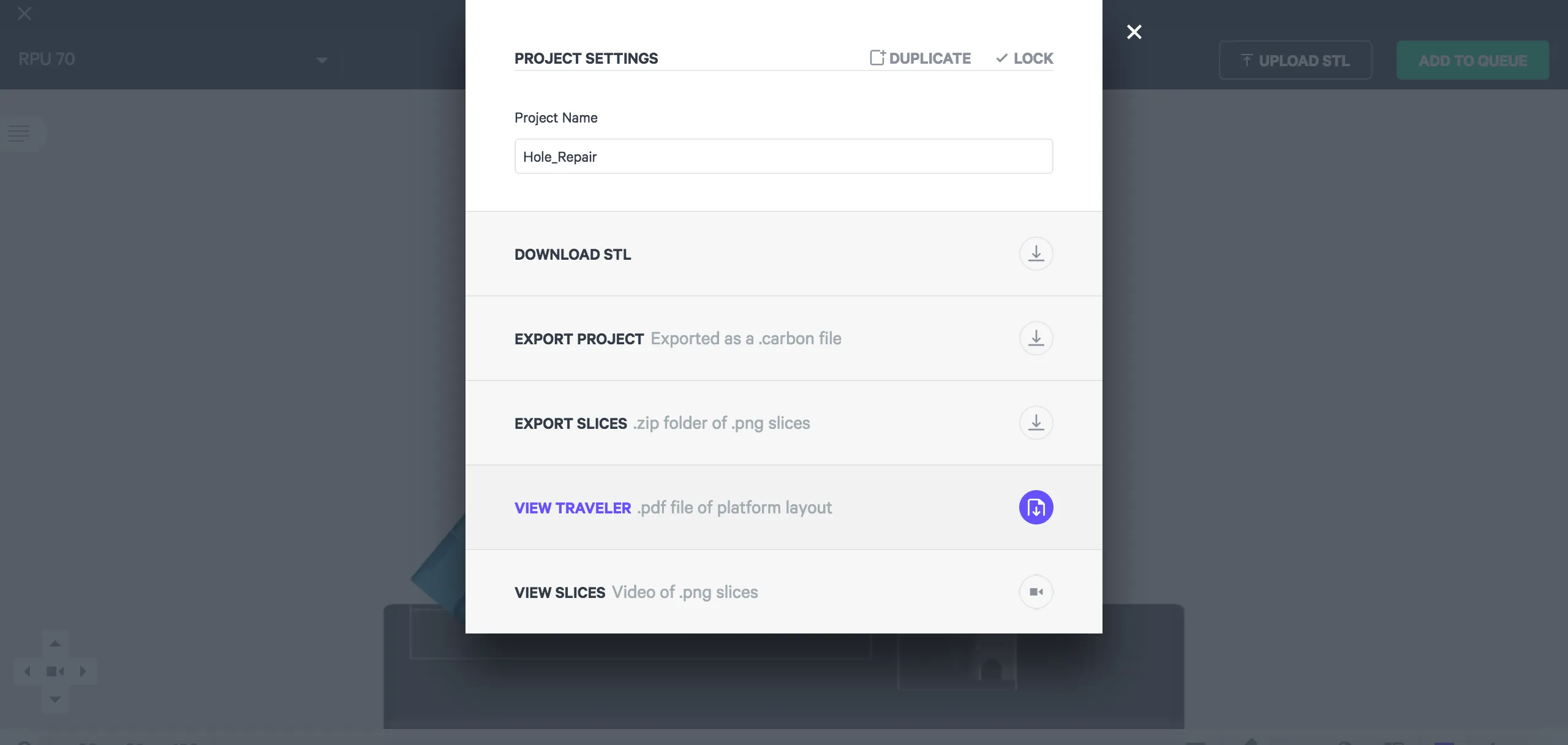 Access the traveler from the Project or Print menu Access the traveler from the Project or Print menu