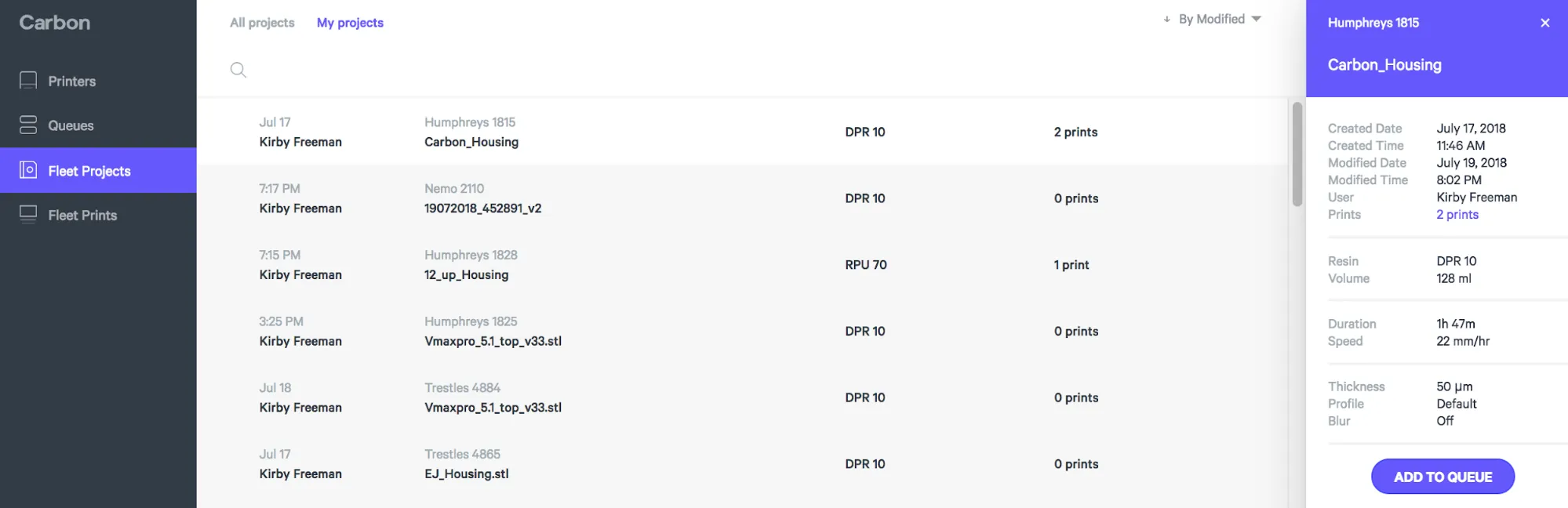 Fleet projects on your dashboard