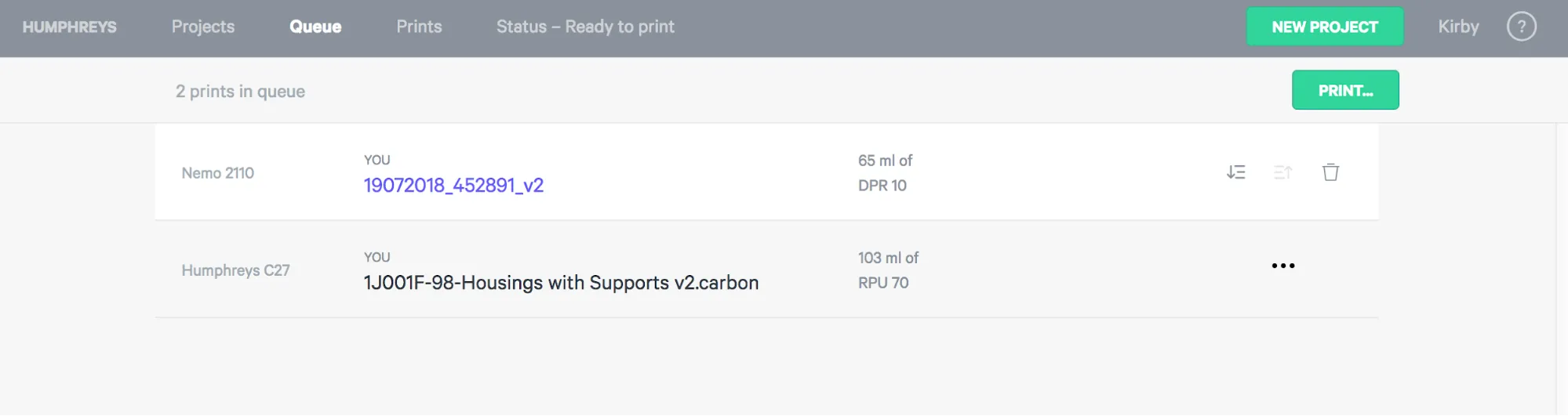Start a print