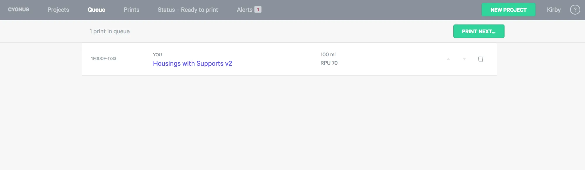Queue page