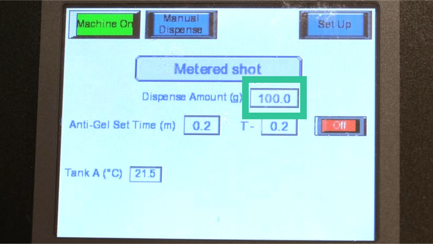 Setting dispense amount