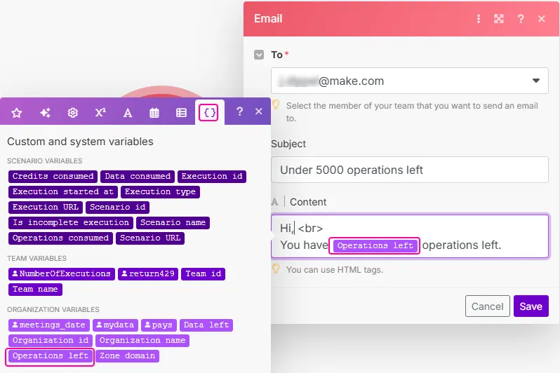 Email 1000 - 5000 operations left