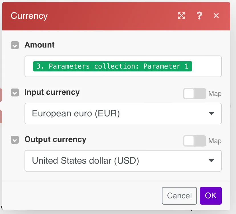 Convert currency