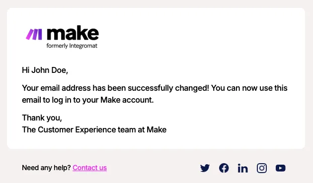 Change your email step 7