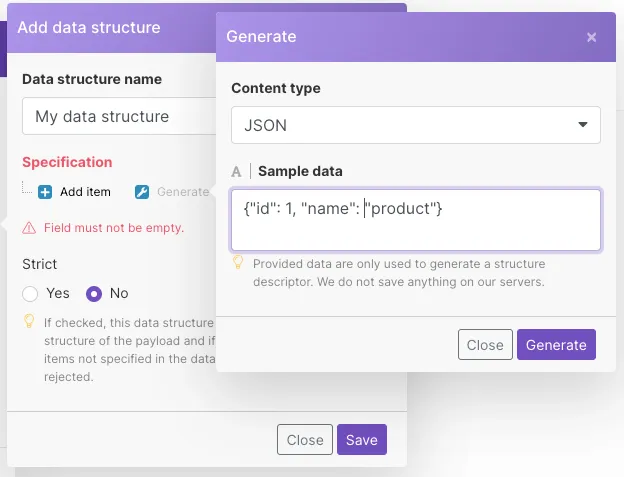 Data structure generator