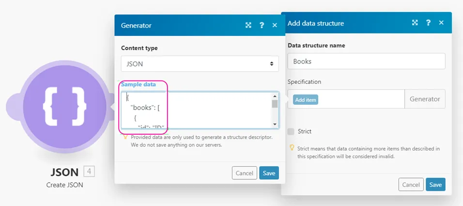Transform to JSON step 3 Transform to JSON step 3