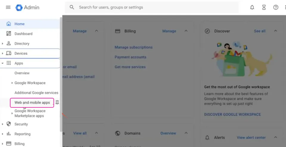 Google admin console