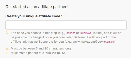 Affiliate code Affiliate code