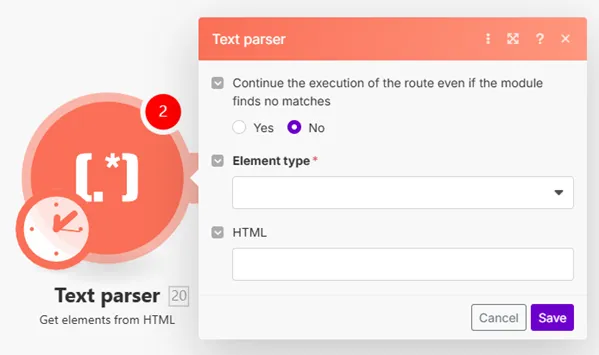 Get elements from HTML