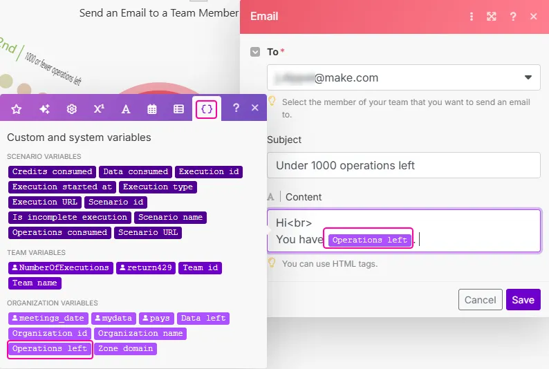 Email 1000 - 5000 operations left