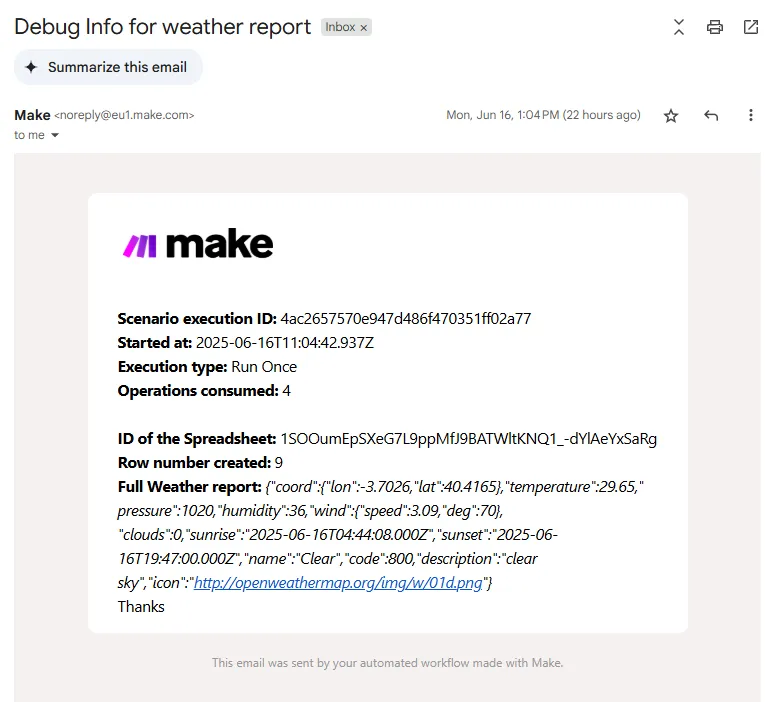 Custom variable email example