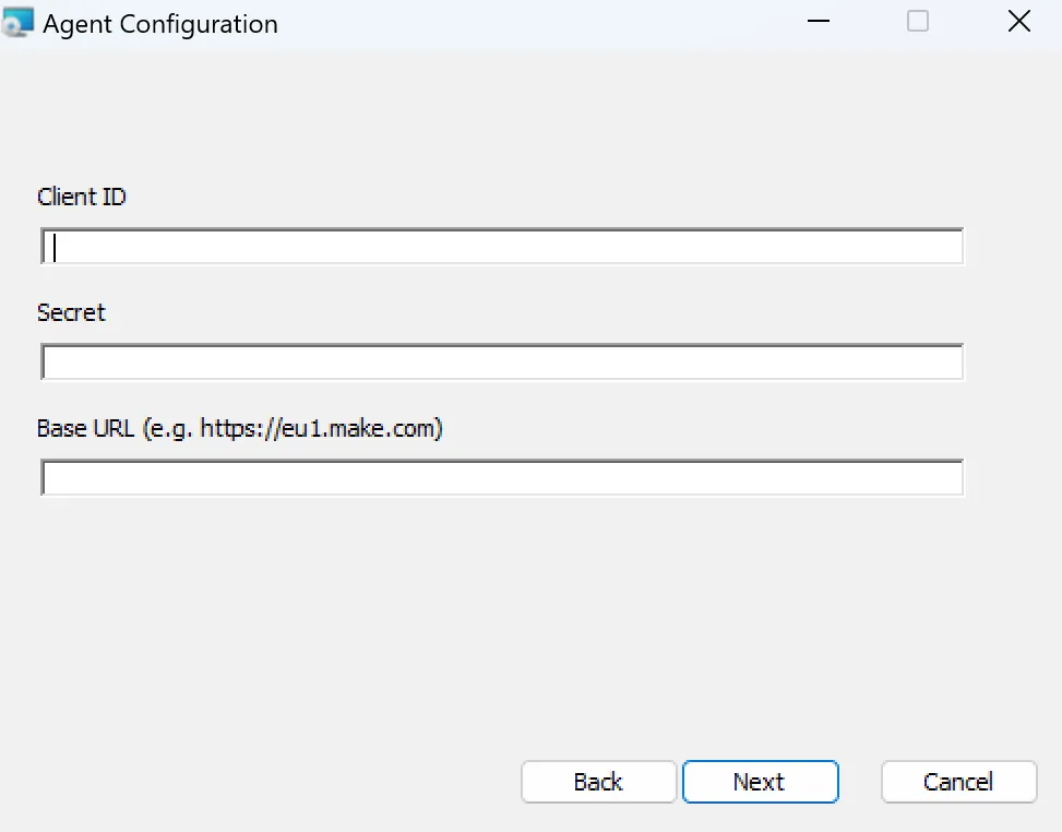 Insert credentials Insert credentials