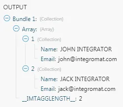 Array aggregator output