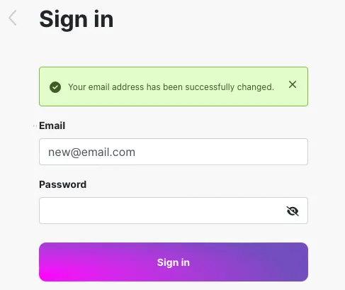 Change your email step 6