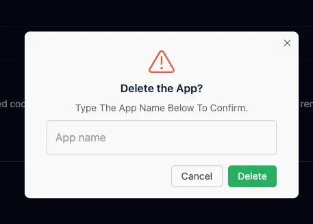 Delete confirmation pop-up Delete confirmation pop-up