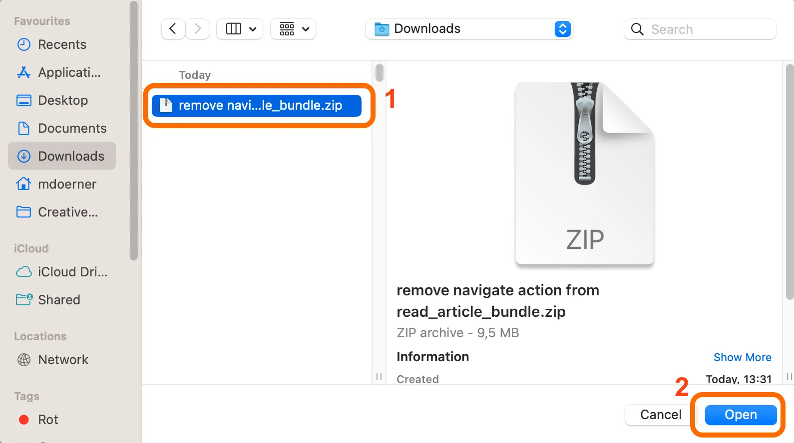 Dynamic Content download zip file