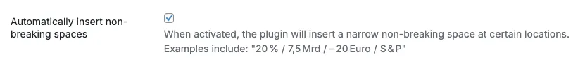 Enabling automatic NNBSP-Insertion