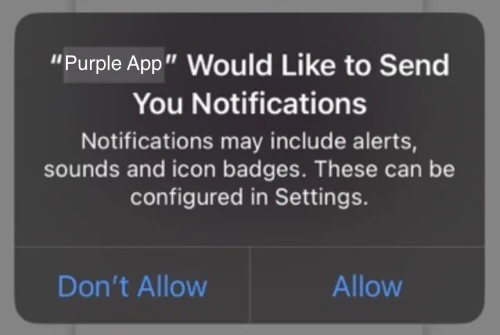 Push notification pop-up at App start