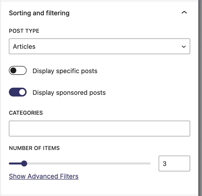 sorting + filtering