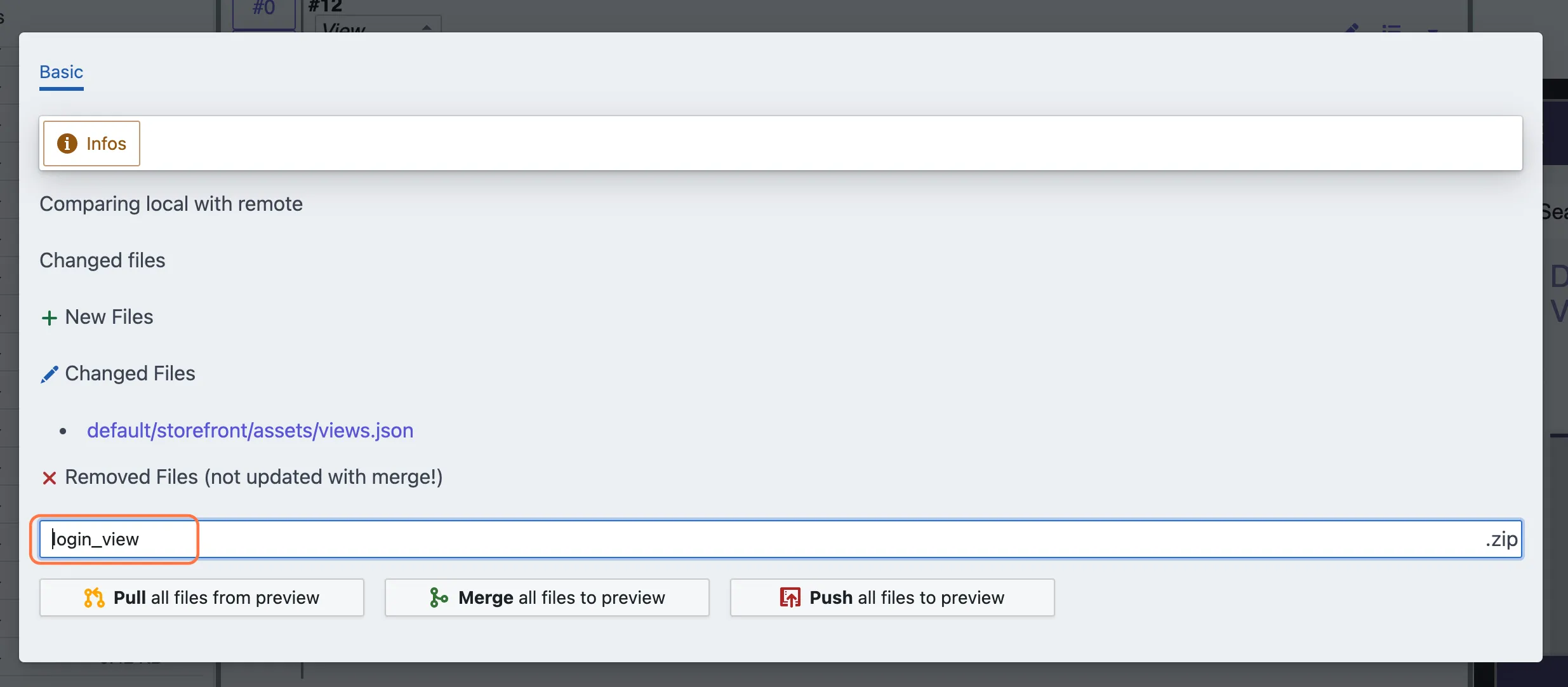 Name your changes, e.g. 'login_view'