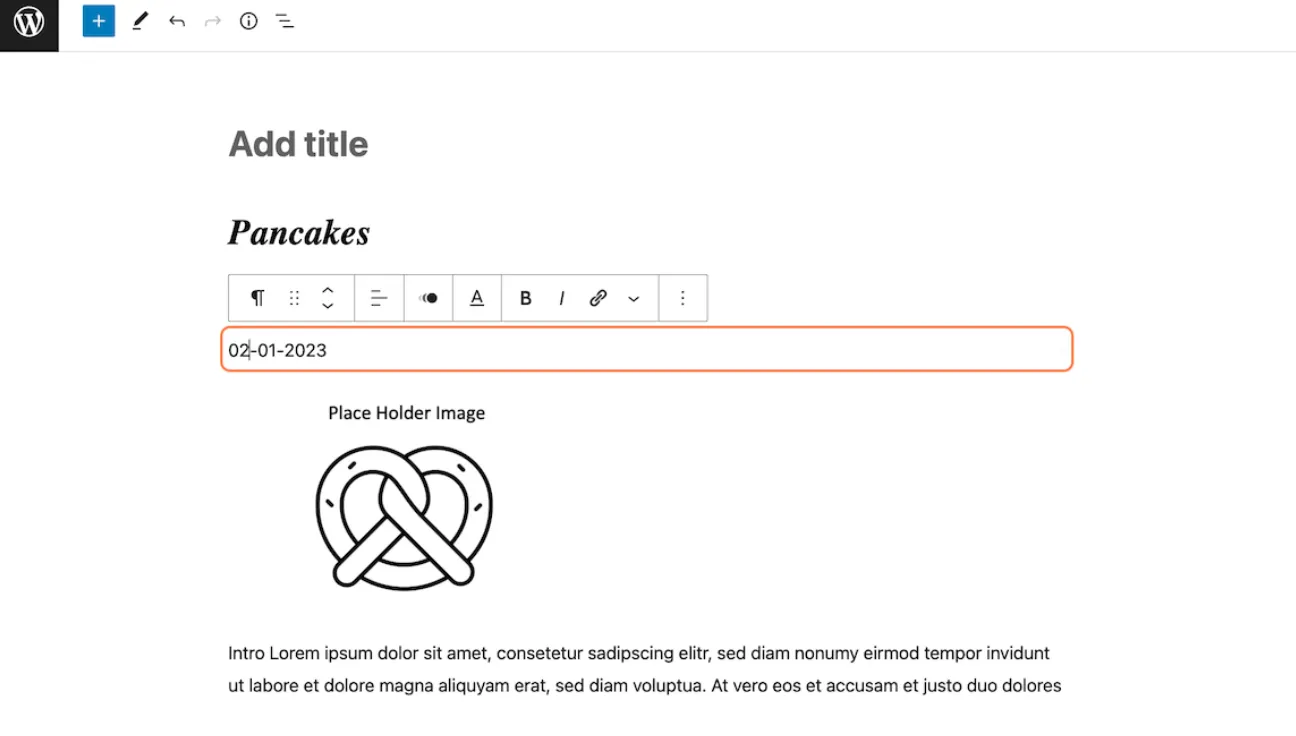 Overwrite the pattern with your content