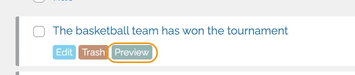 'Preview' button in article list