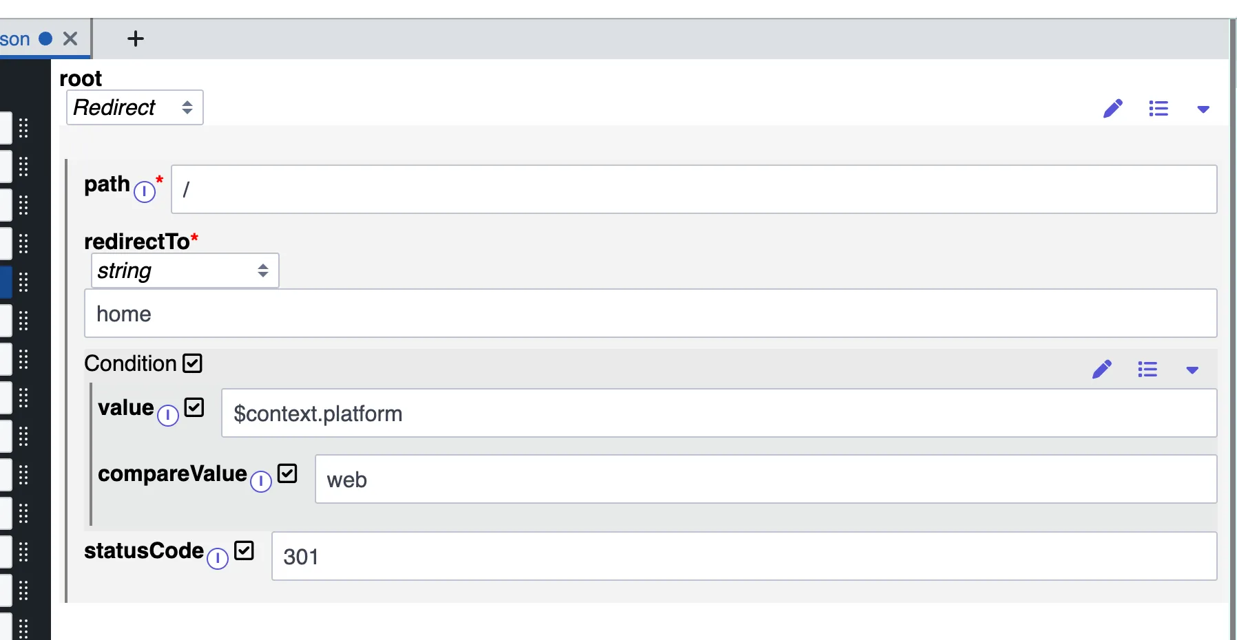 an example of Redirect View