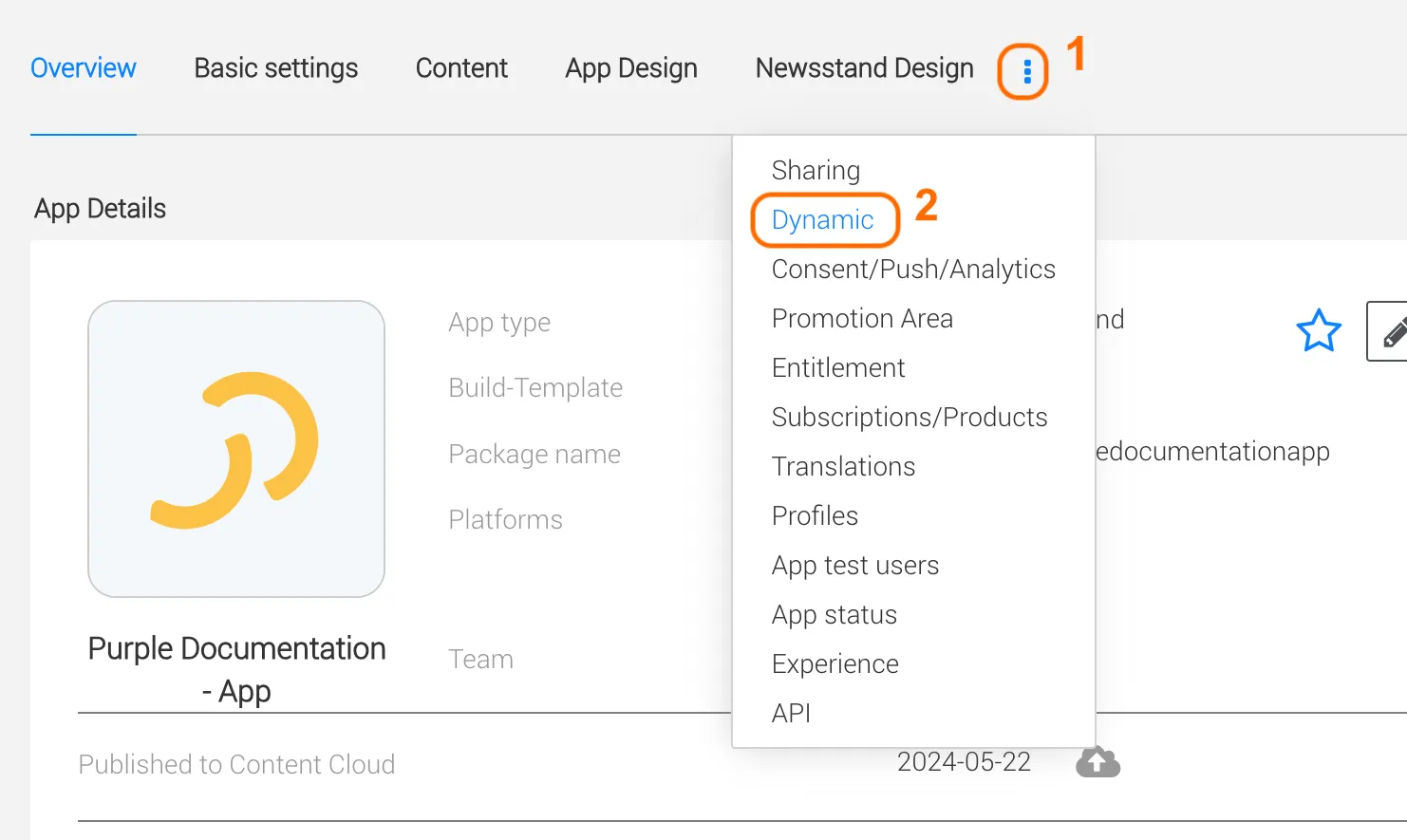App Overview in Purple Manager