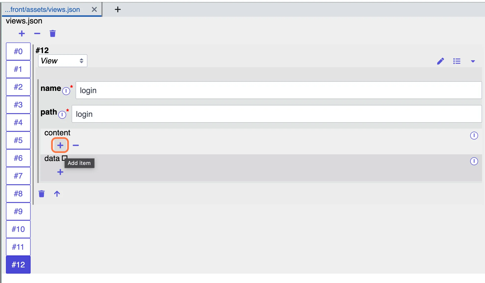 click on the '+' button