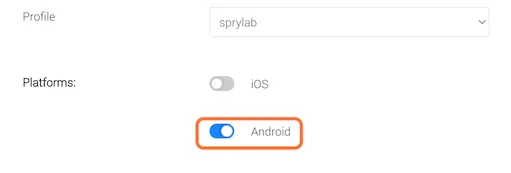 Click on 'Android'