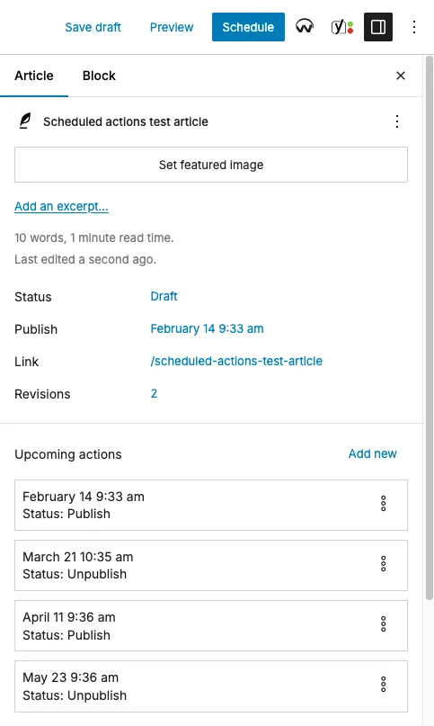 Complex sequence of publish and unpublish actions Complex sequence of publish and unpublish actions