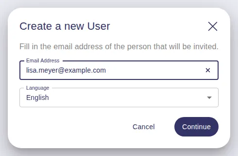Step Create a new User