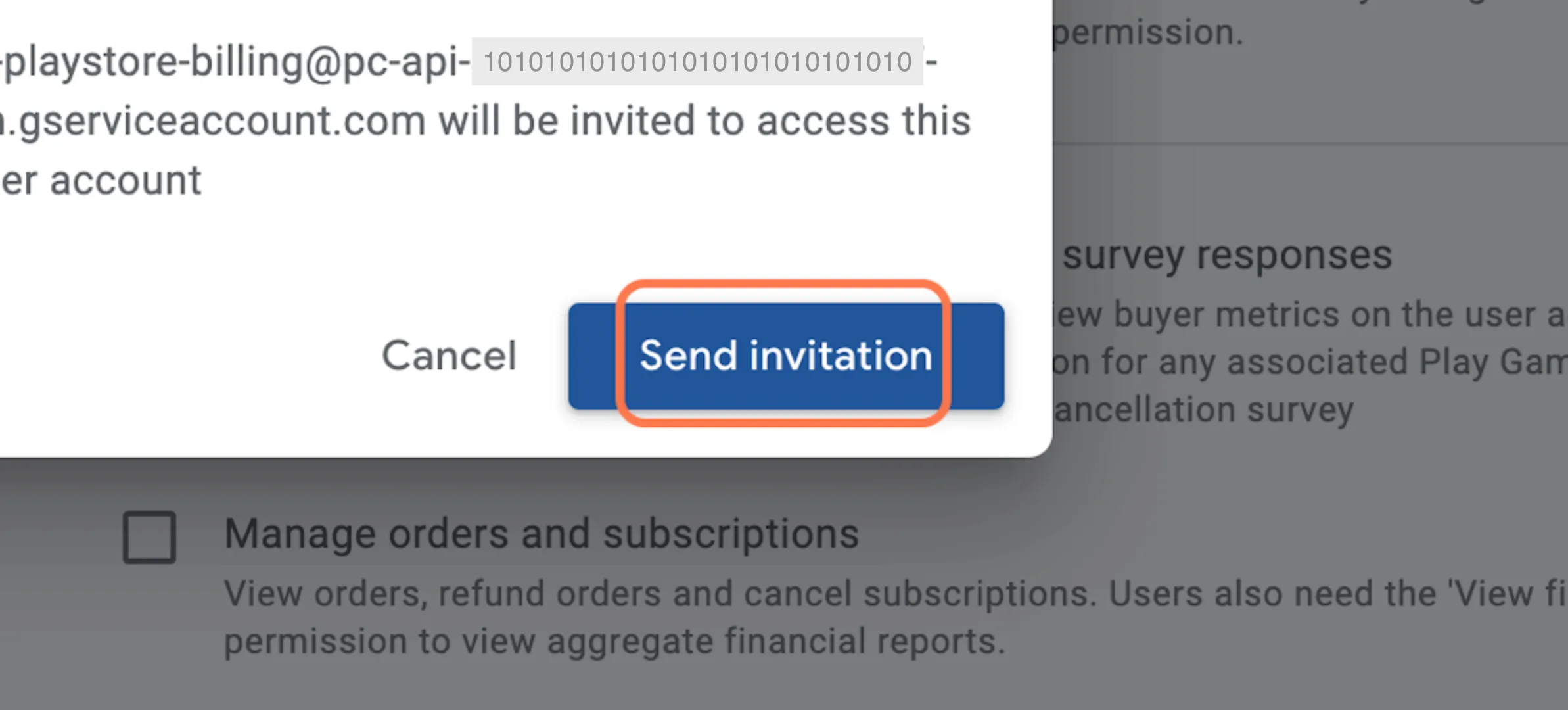 Click on 'Send invitation'