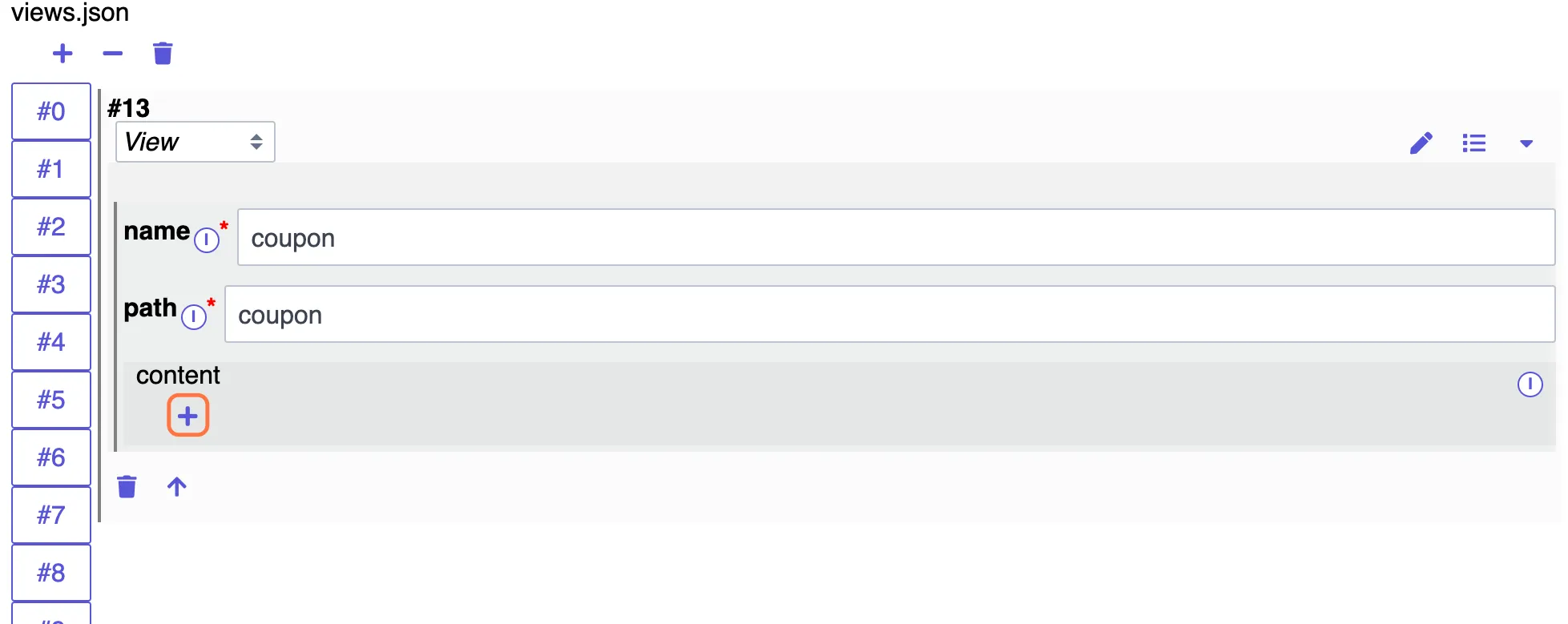 Click on the '+' button